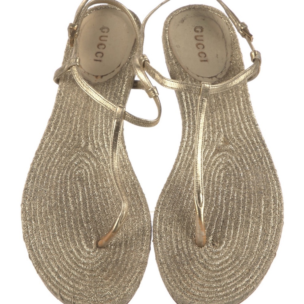 Gucci Women's Metallic Gold Sandals